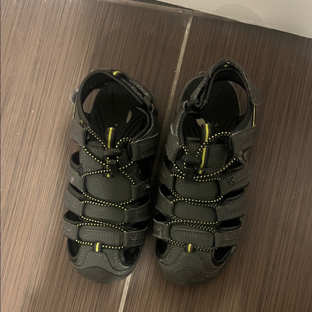 Kids Black and Yellow Sandals